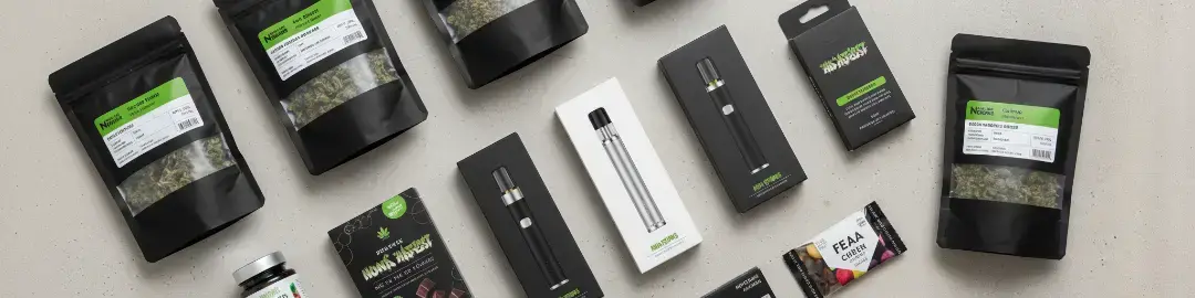 various legally packaged cannabis products