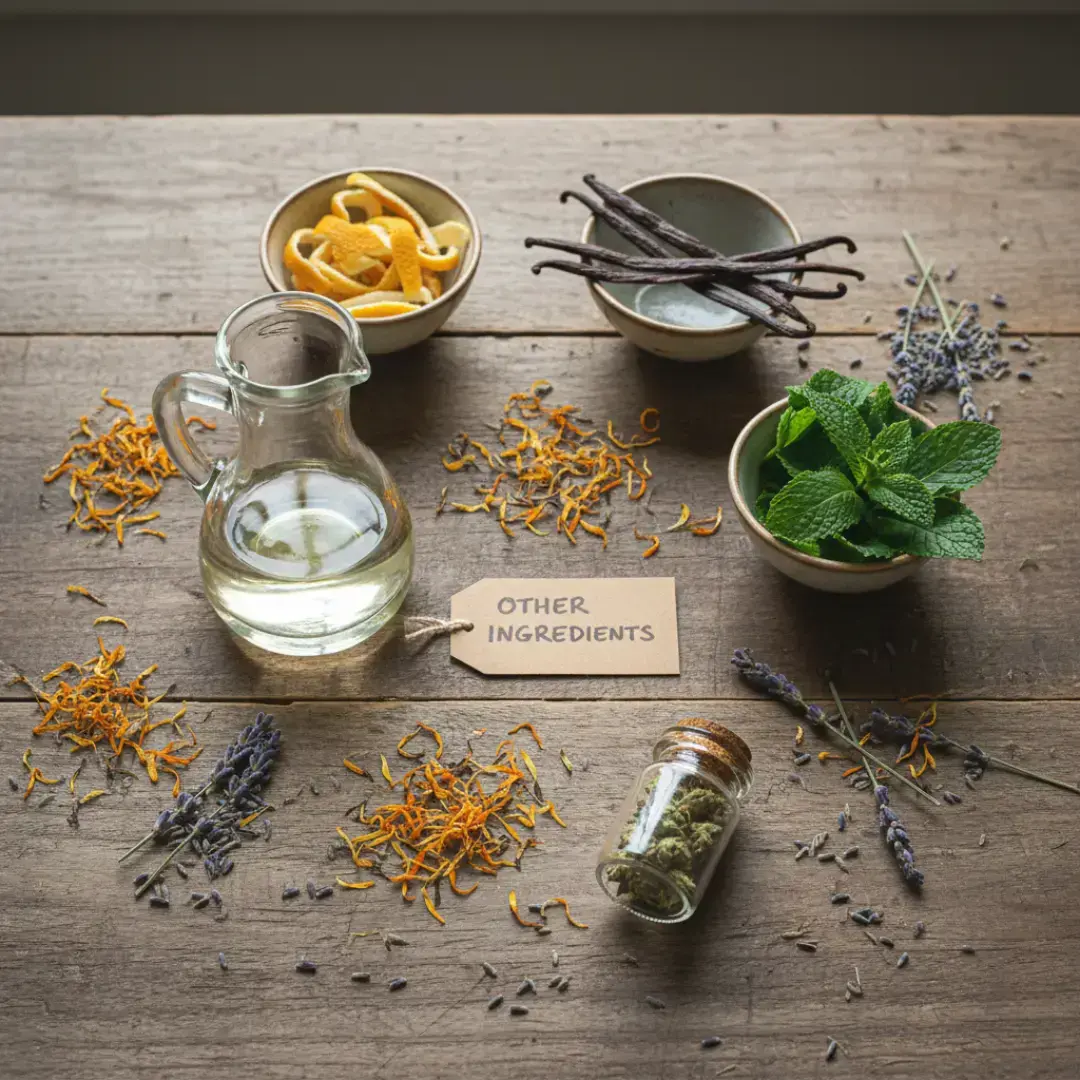 tinctures use other ingredients (like MCT oil, specific herbs, or flavorings), show these elements in an appealing, natural way