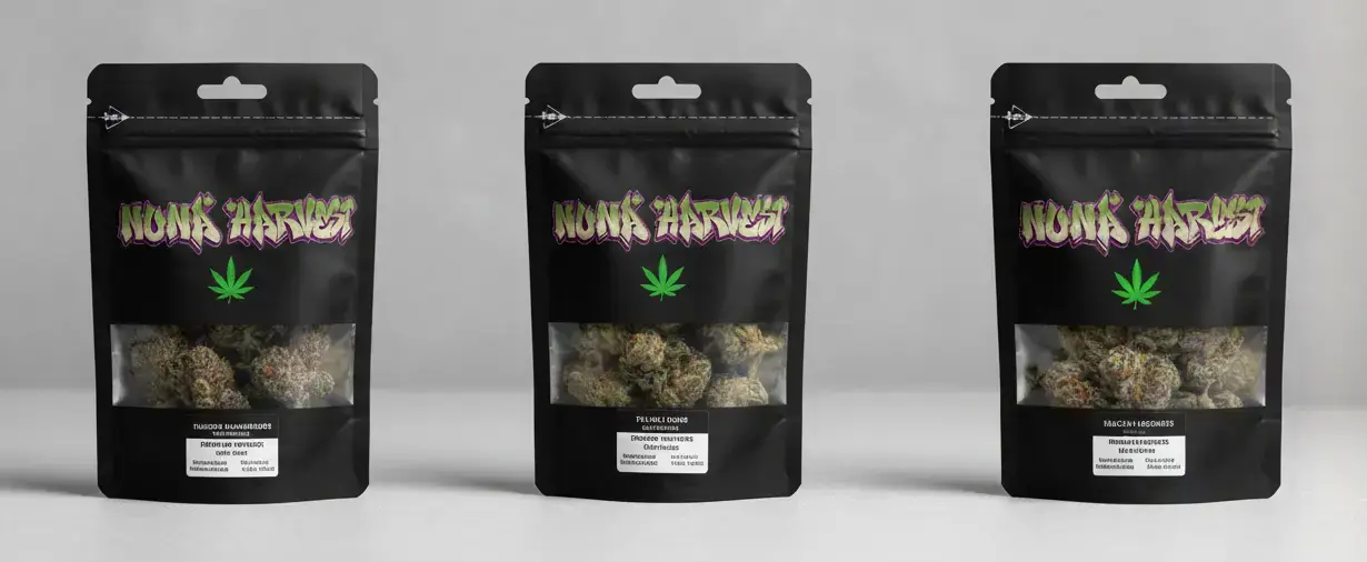 A clear, well-lit shot of your cannabis flower in its actual, branded