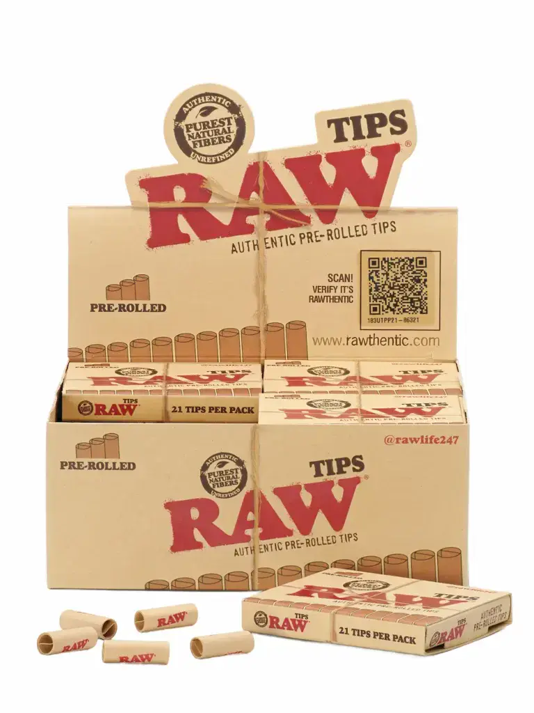 RAW Pre-Rolled Tips – Natural Unrefined Rolling Accessories- Nuna Harvest